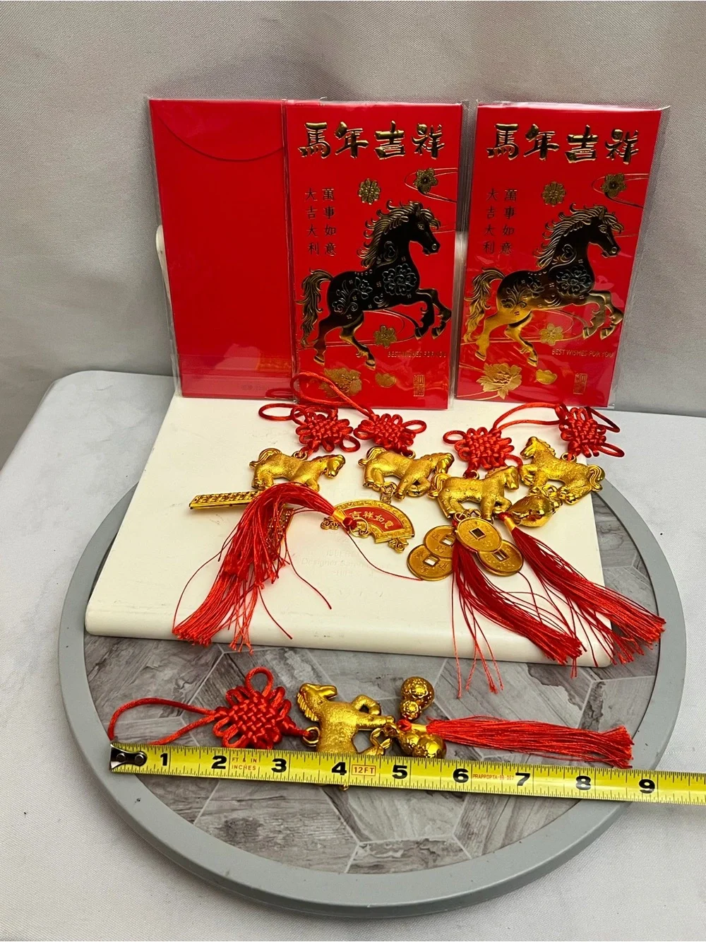 Winlyn Chinese New Year Horse Hanging Ornaments Red Envelopes Decor Set New Lot